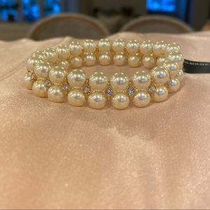 BANANA REPUBLIC Rhinestone Faux Pearl Bracelet.  NWT